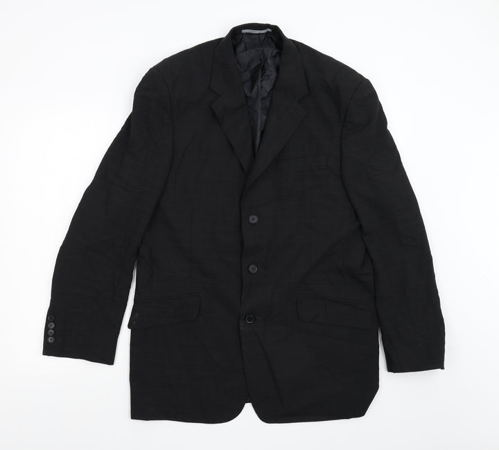 NEXT Mens Black Check  Jacket Suit Jacket Size 40