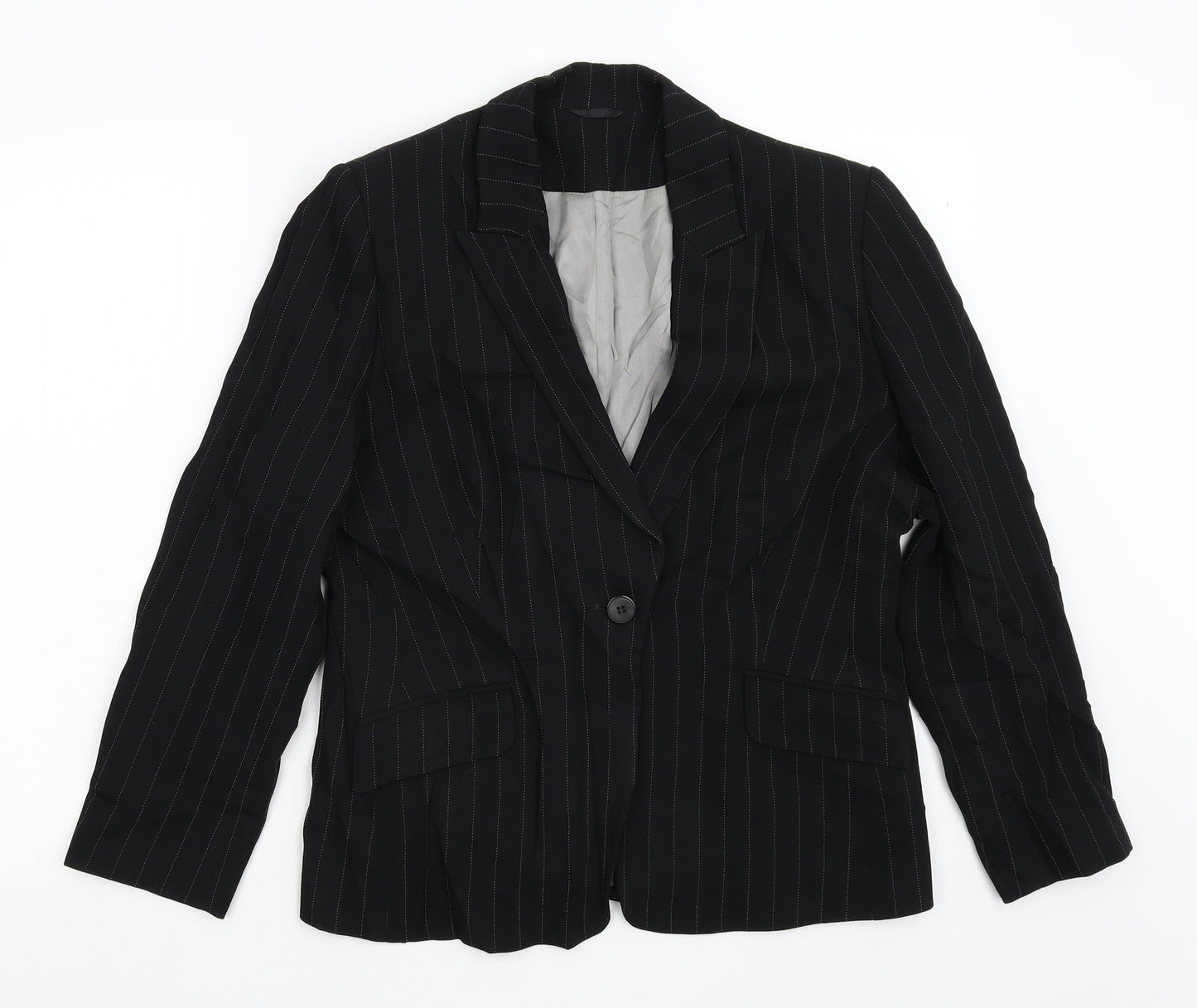 Principles Womens Black Striped  Jacket  Size 14