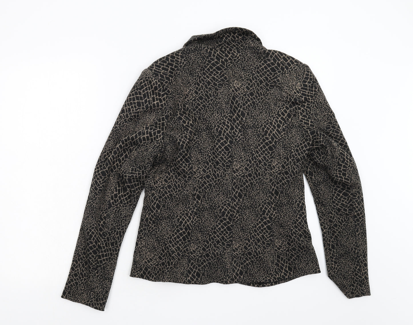 e@m Womens Black Animal Print  Jacket  Size 14