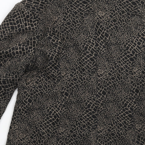 e@m Womens Black Animal Print  Jacket  Size 14