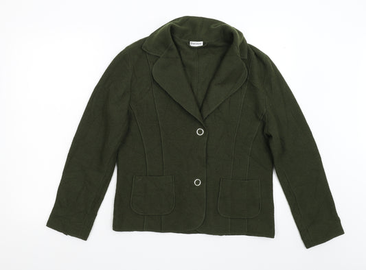 Front view of Gerry Weber women’s green jacket, size UK 16