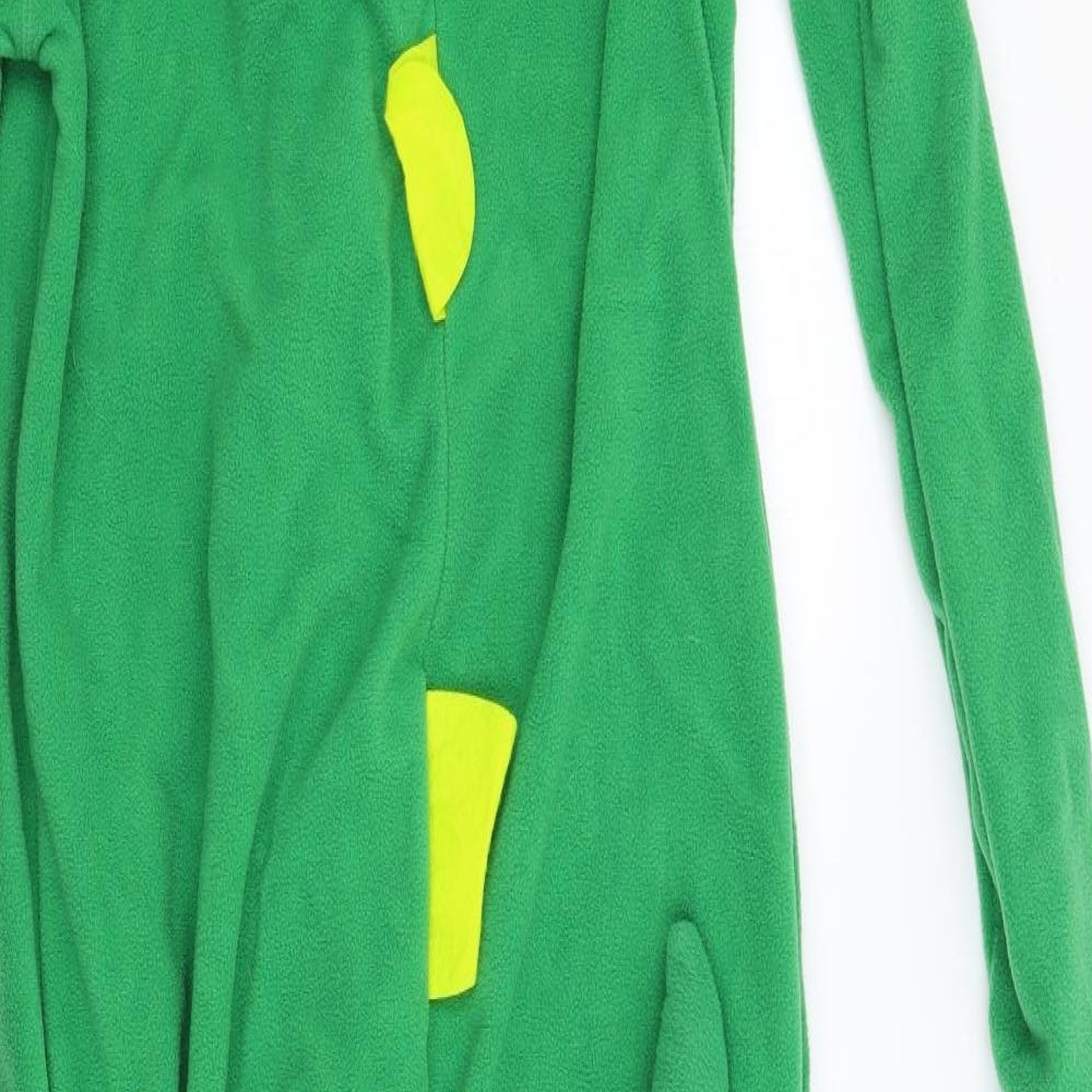 Cedar Wood State Mens Green Solid Fleece  One Piece Size M  - Crocodile Hood