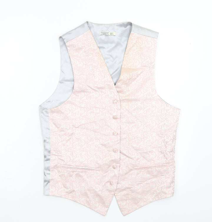 BHS Mens Pink   Jacket Suit Waistcoat Size 38  - wedding waistcoat