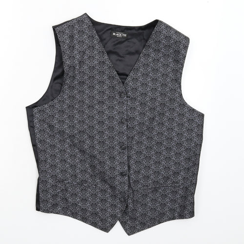 Debenhams Mens Grey Geometric  Jacket Suit Waistcoat Size M