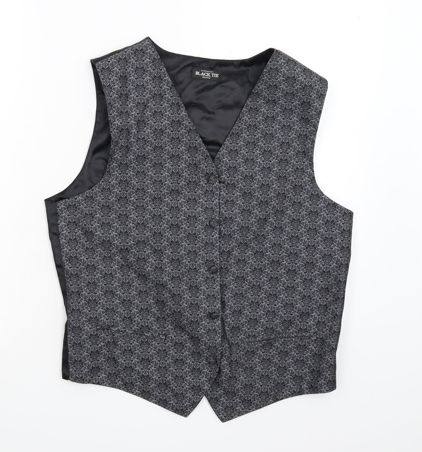 Debenhams Mens Grey Geometric  Jacket Suit Waistcoat Size M