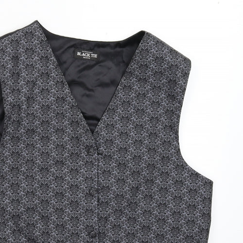 Debenhams Mens Grey Geometric  Jacket Suit Waistcoat Size M