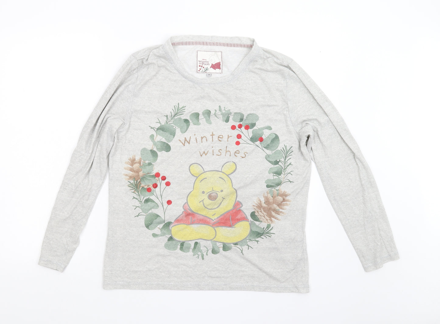 TU Womens Grey   Top Pyjama Top Size 14  - winnie the pooh