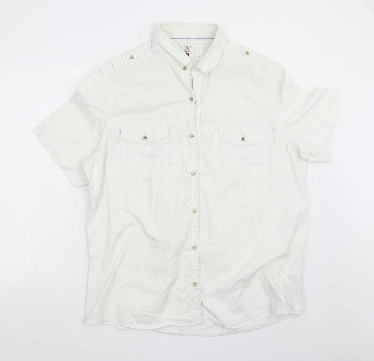 NEXT Mens White    Button-Up Size 2XL