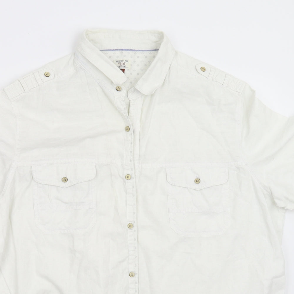 NEXT Mens White    Button-Up Size 2XL