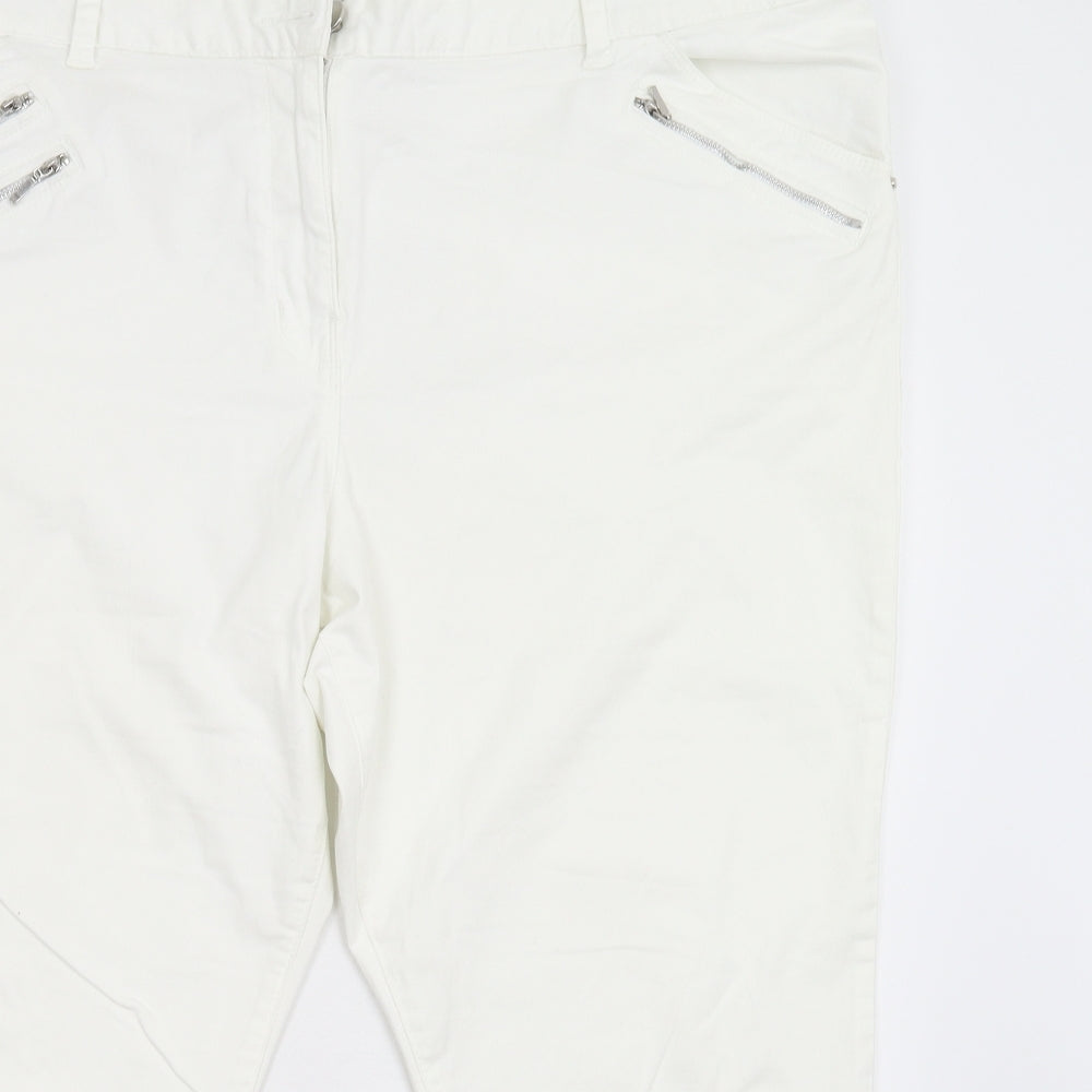 George Womens White  Denim Straight Jeans Size 22 L22 in