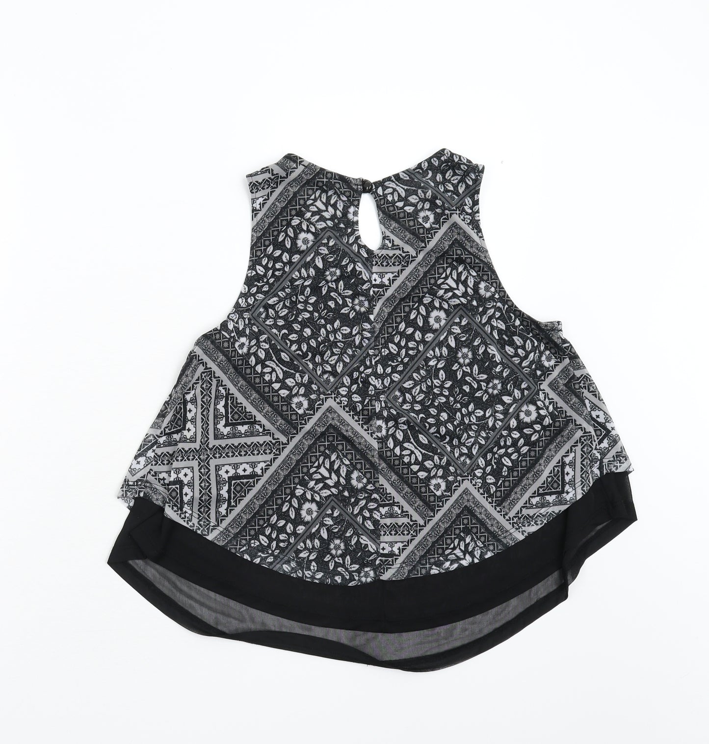 Primark Womens Black Geometric  Camisole T-Shirt Size 10