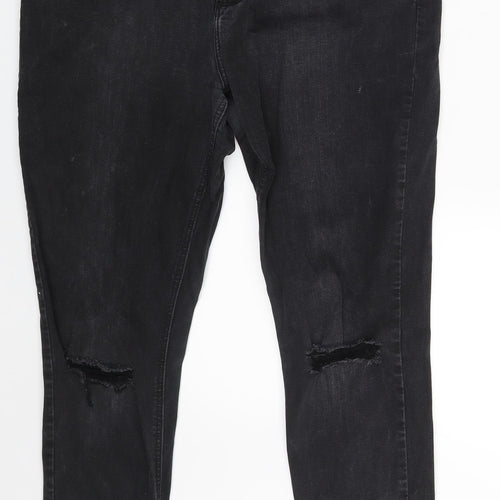 Denim Co. Womens Black  Denim Skinny Jeans Size 14 L25 in