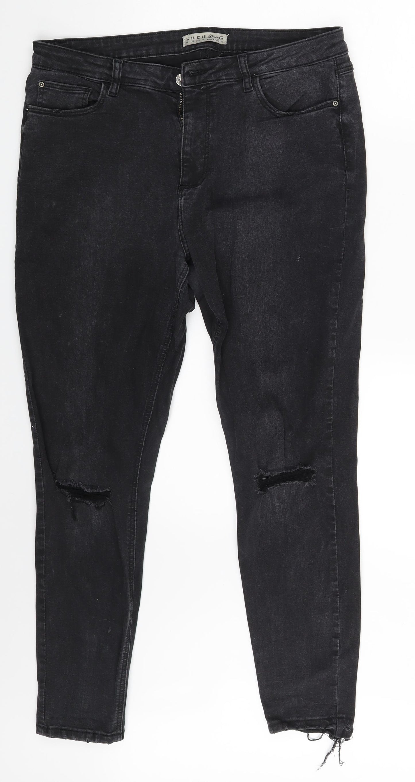 Denim Co. Womens Black  Denim Skinny Jeans Size 14 L25 in