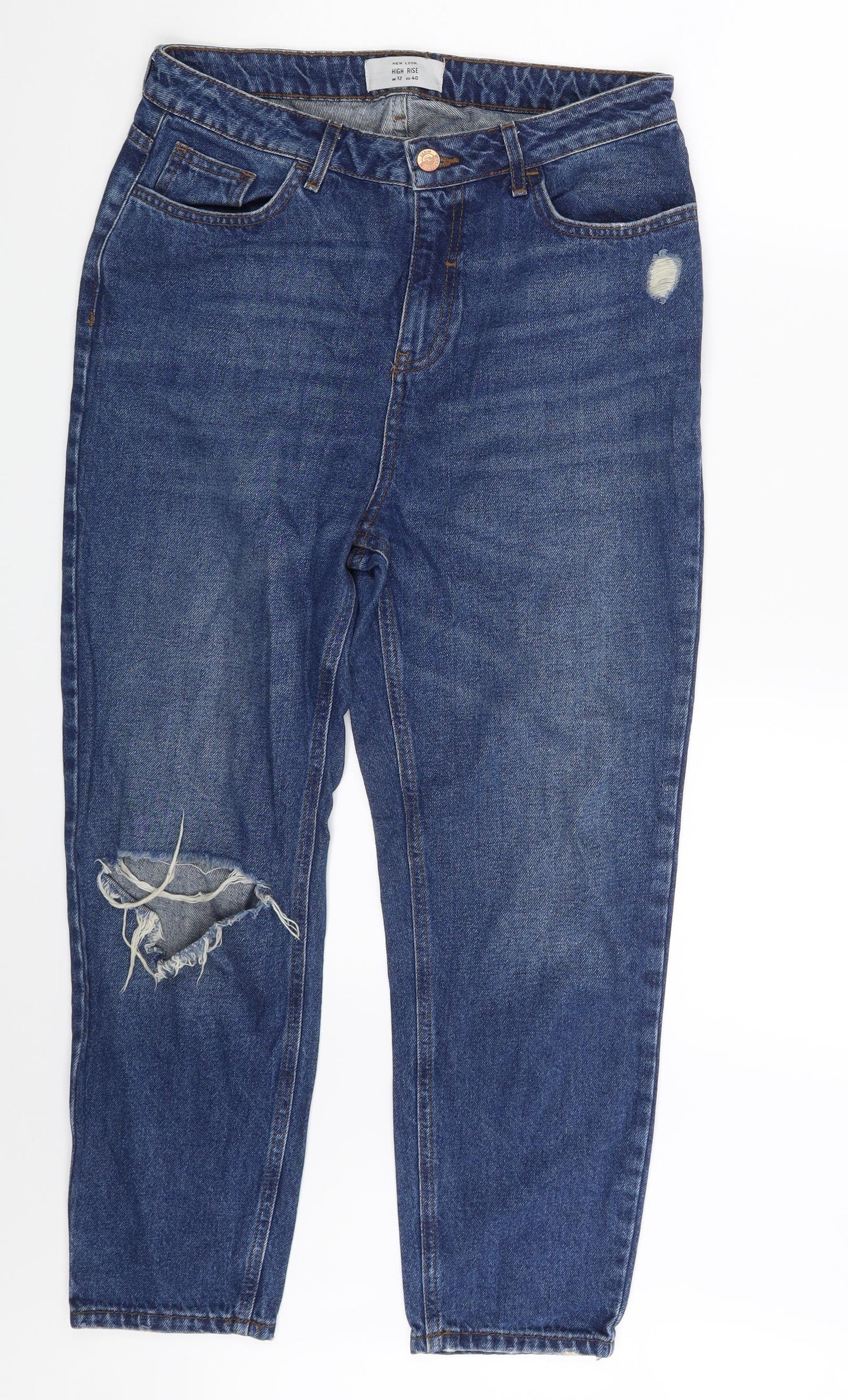 New Look Womens Blue  Denim Straight Jeans Size 12 L23 in