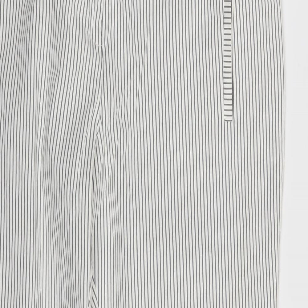 Peacocks Womens White Striped  Trousers  Size 12 L26 in
