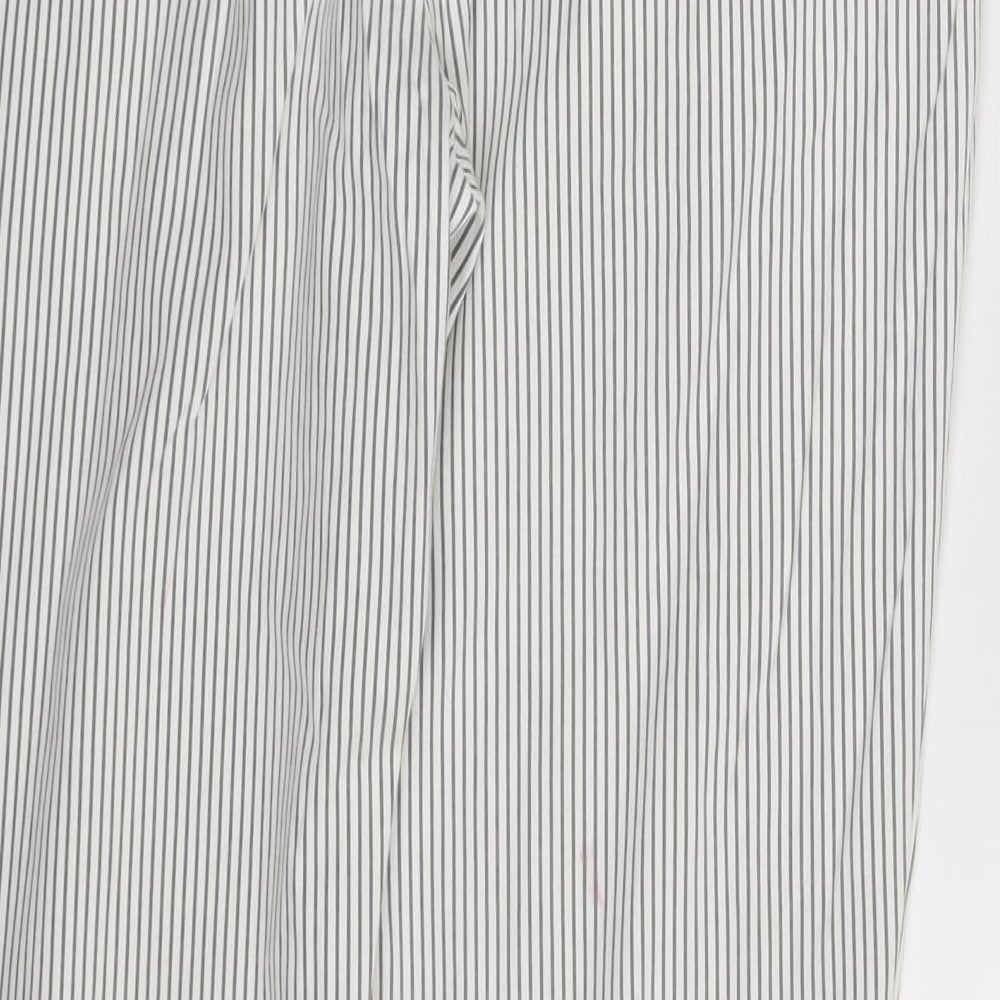 Peacocks Womens White Striped  Trousers  Size 12 L26 in