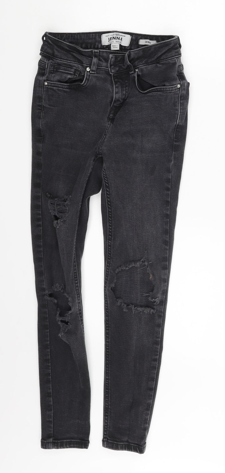New Look Girls Grey Denim Skinny Jeans Size 11 Years