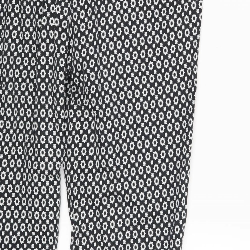 Atmosphere Womens Black Floral  Trousers  Size 14 L23.5 in