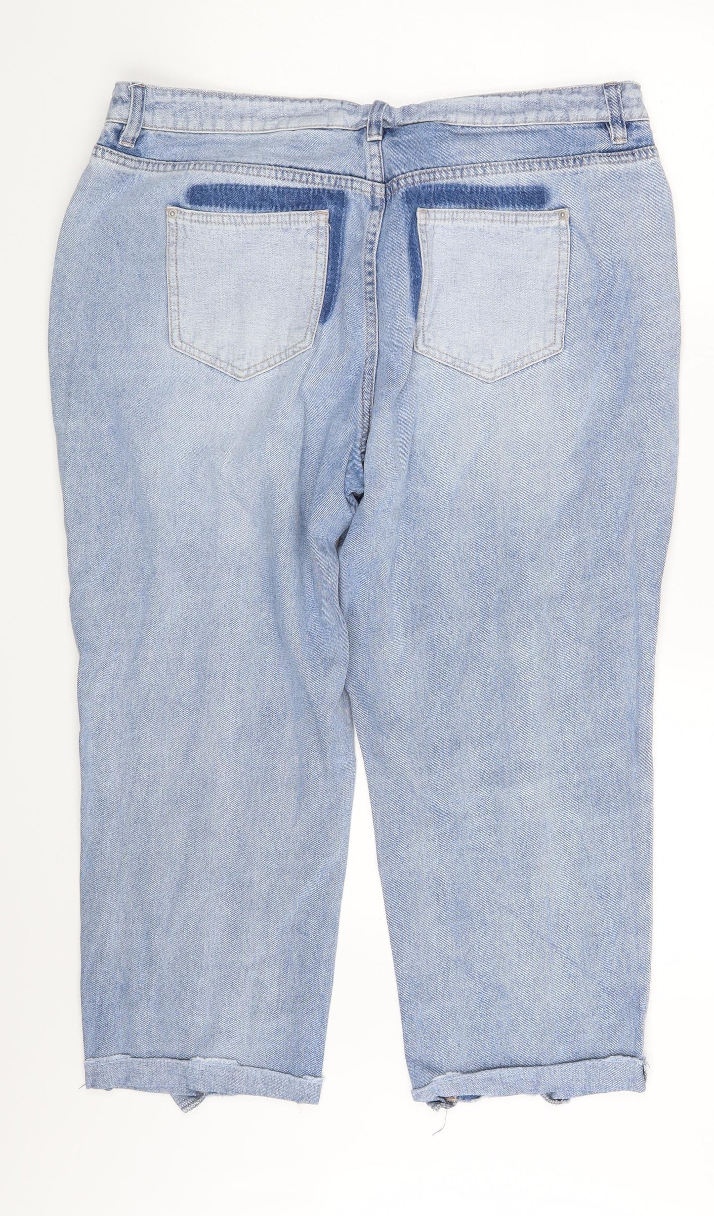 NEXT Womens Blue  Denim Cut-Off Shorts Size 18