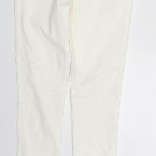 Denim & Co. Womens Ivory  Denim Skinny Jeans Size 10 L26.5 in