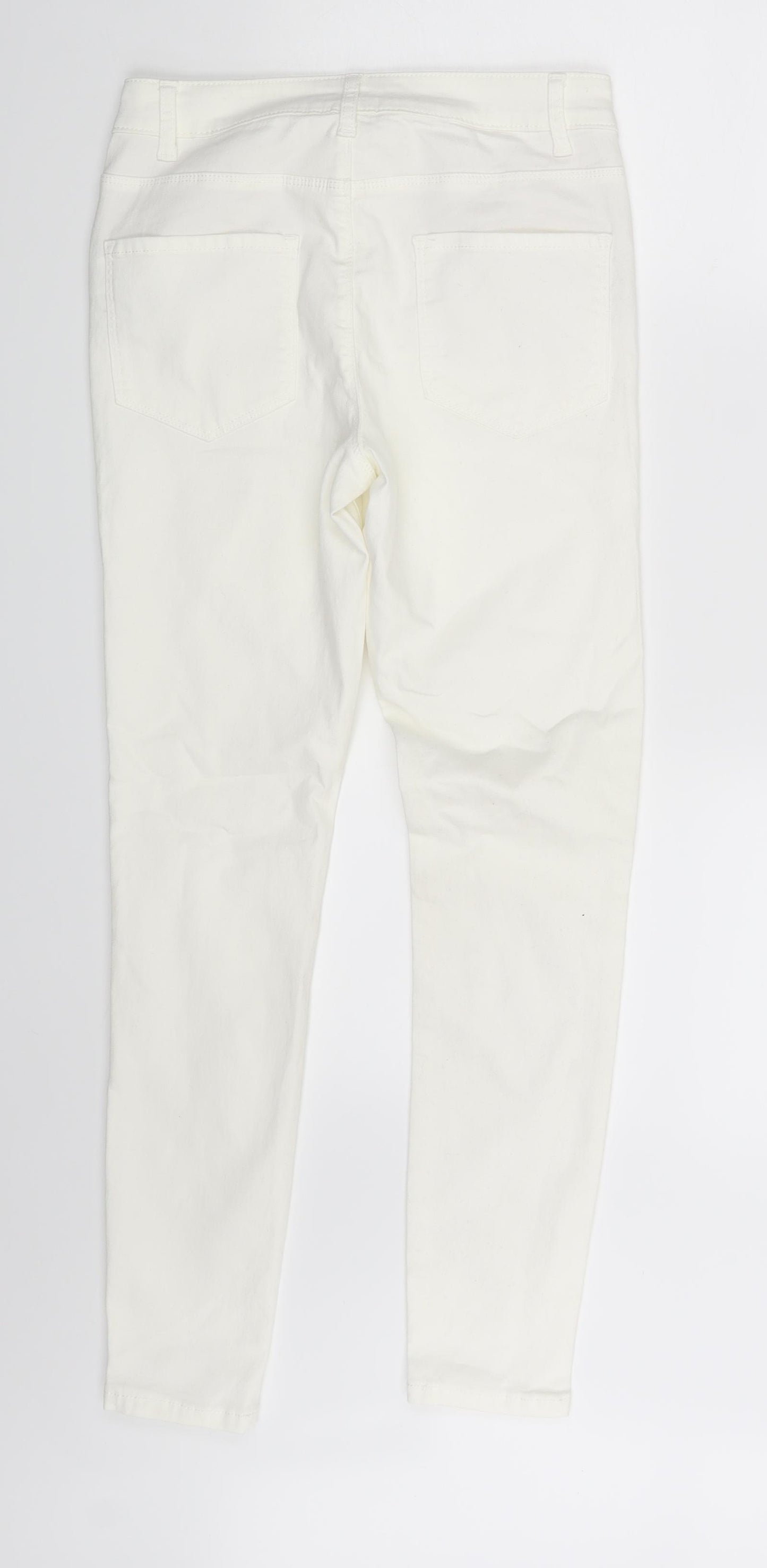 Denim & Co. Womens Ivory  Denim Skinny Jeans Size 10 L26.5 in