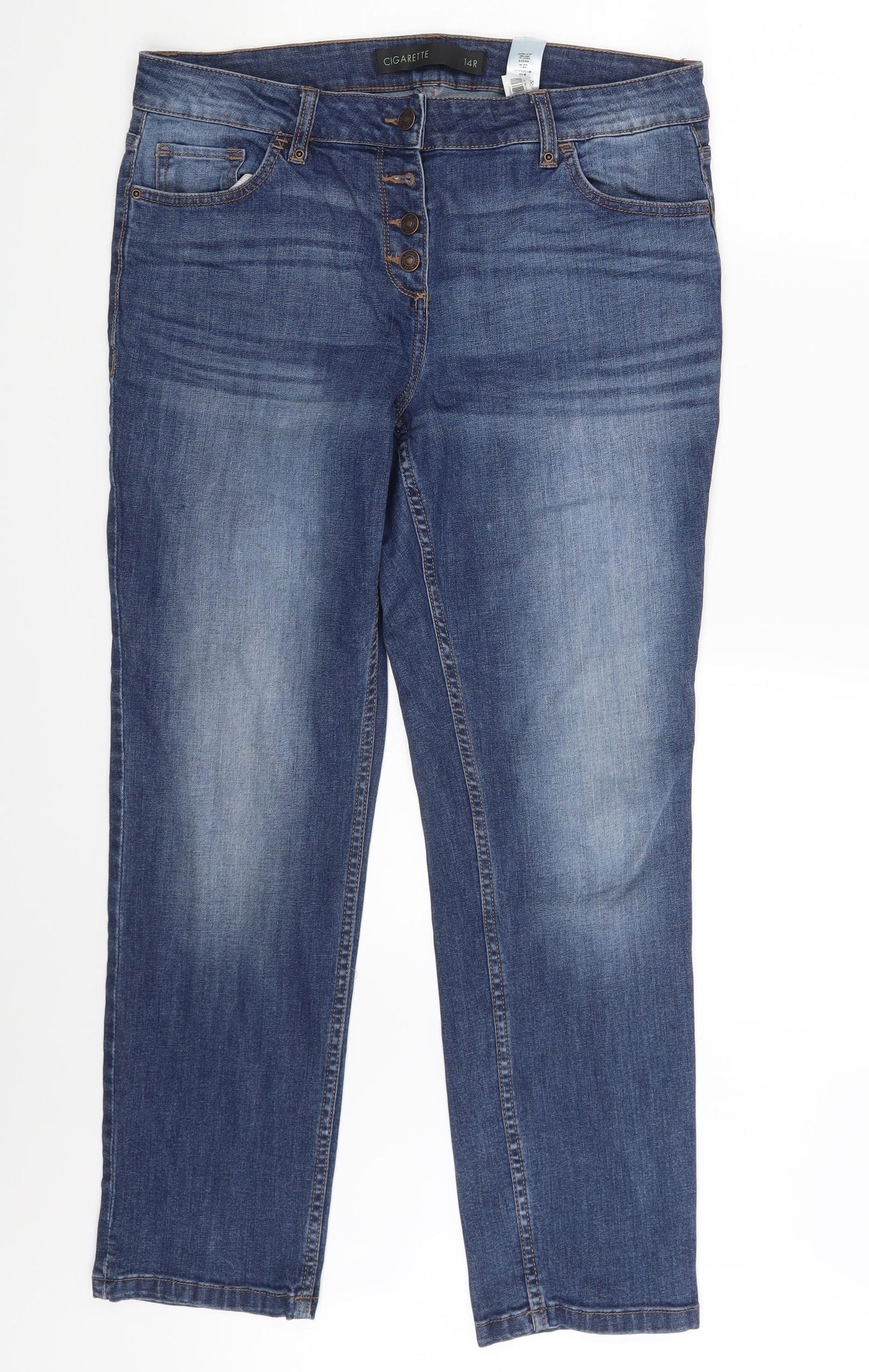 NEXT Womens Blue  Denim Straight Jeans Size 14 L26 in