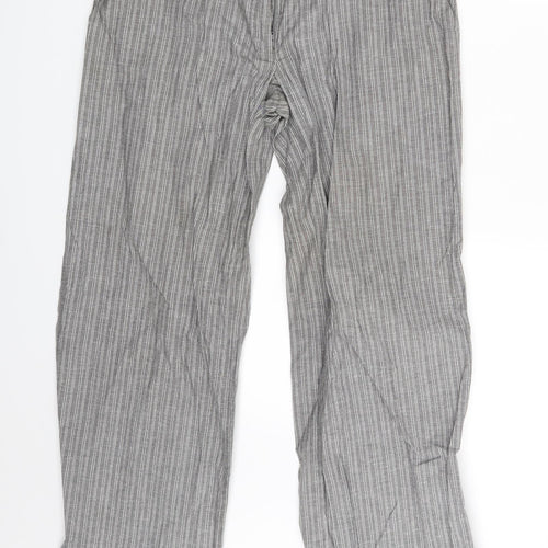 F&F Womens Grey Striped  Sweatpants Trousers Size 12 L29 in