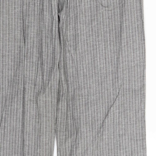 F&F Womens Grey Striped  Sweatpants Trousers Size 12 L29 in