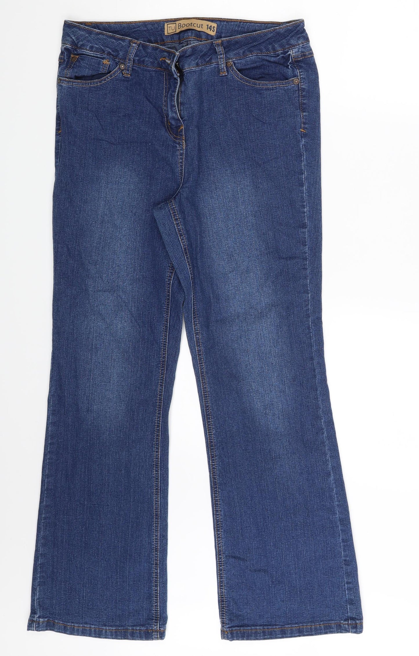 TU Womens Blue  Denim Bootcut Jeans Size 14 L27 in