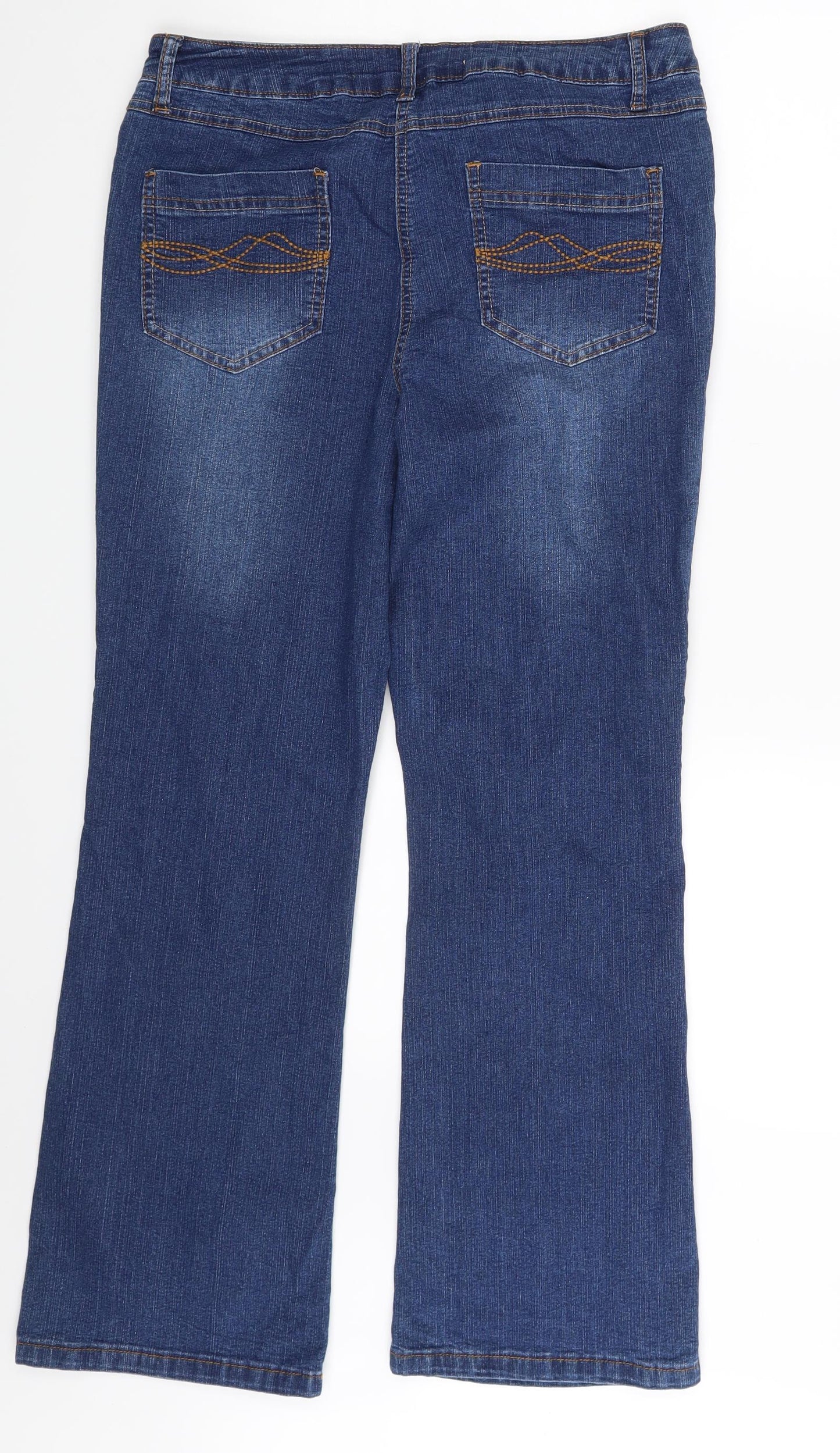 TU Womens Blue  Denim Bootcut Jeans Size 14 L27 in