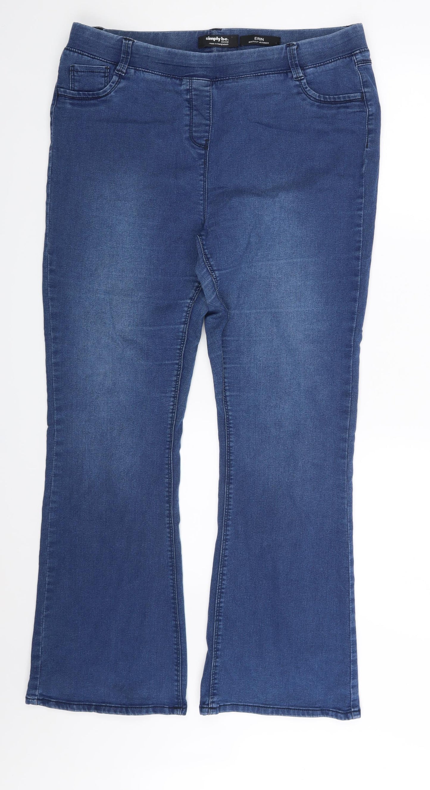Simply Be Womens Blue  Denim Bootcut Jeans Size 16 L28 in