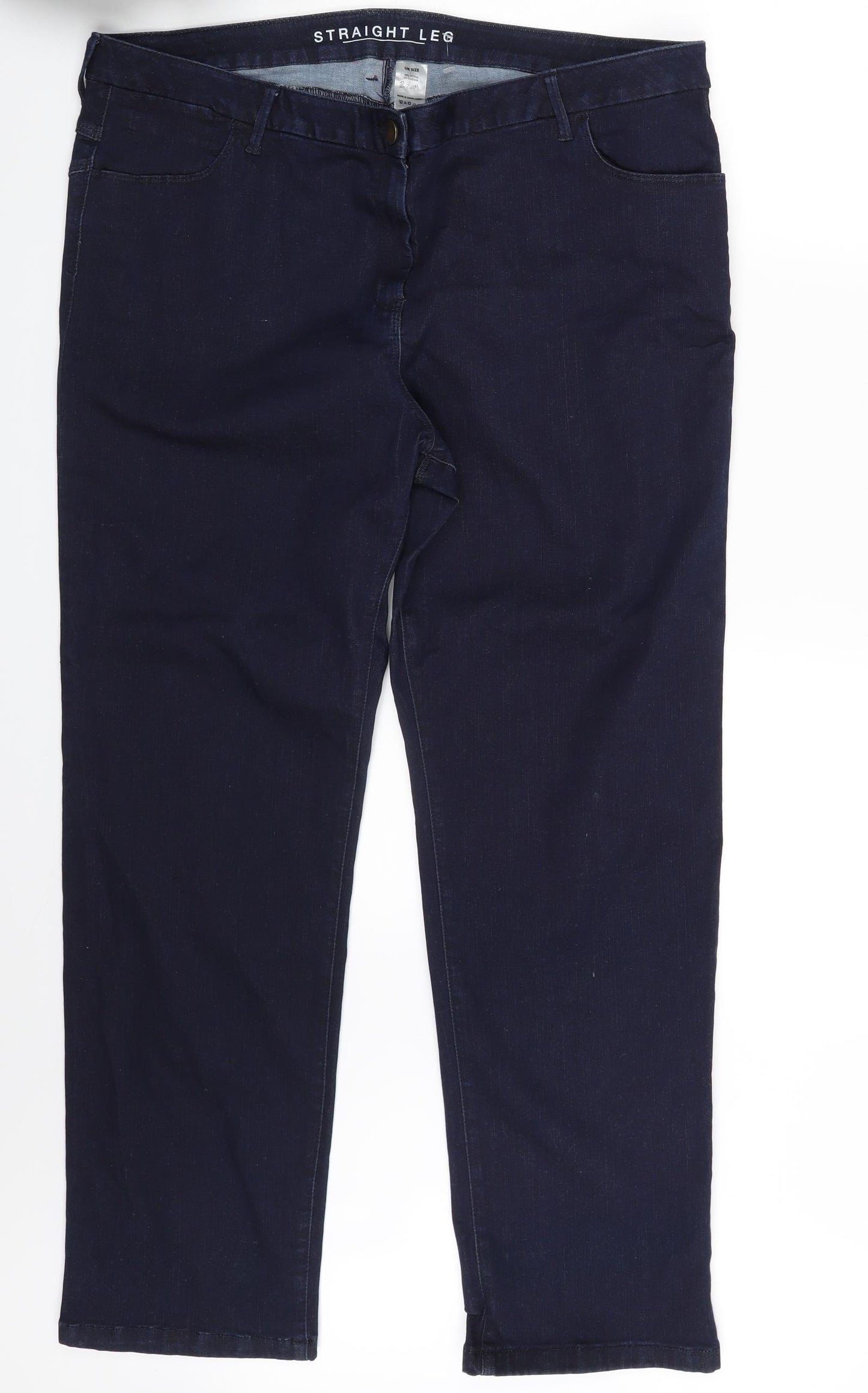 Preworn Womens Blue  Denim Straight Jeans Size 22 L28 in