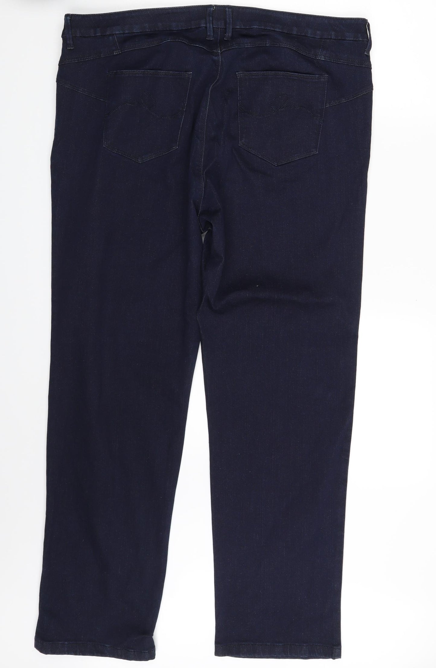 Preworn Womens Blue  Denim Straight Jeans Size 22 L28 in