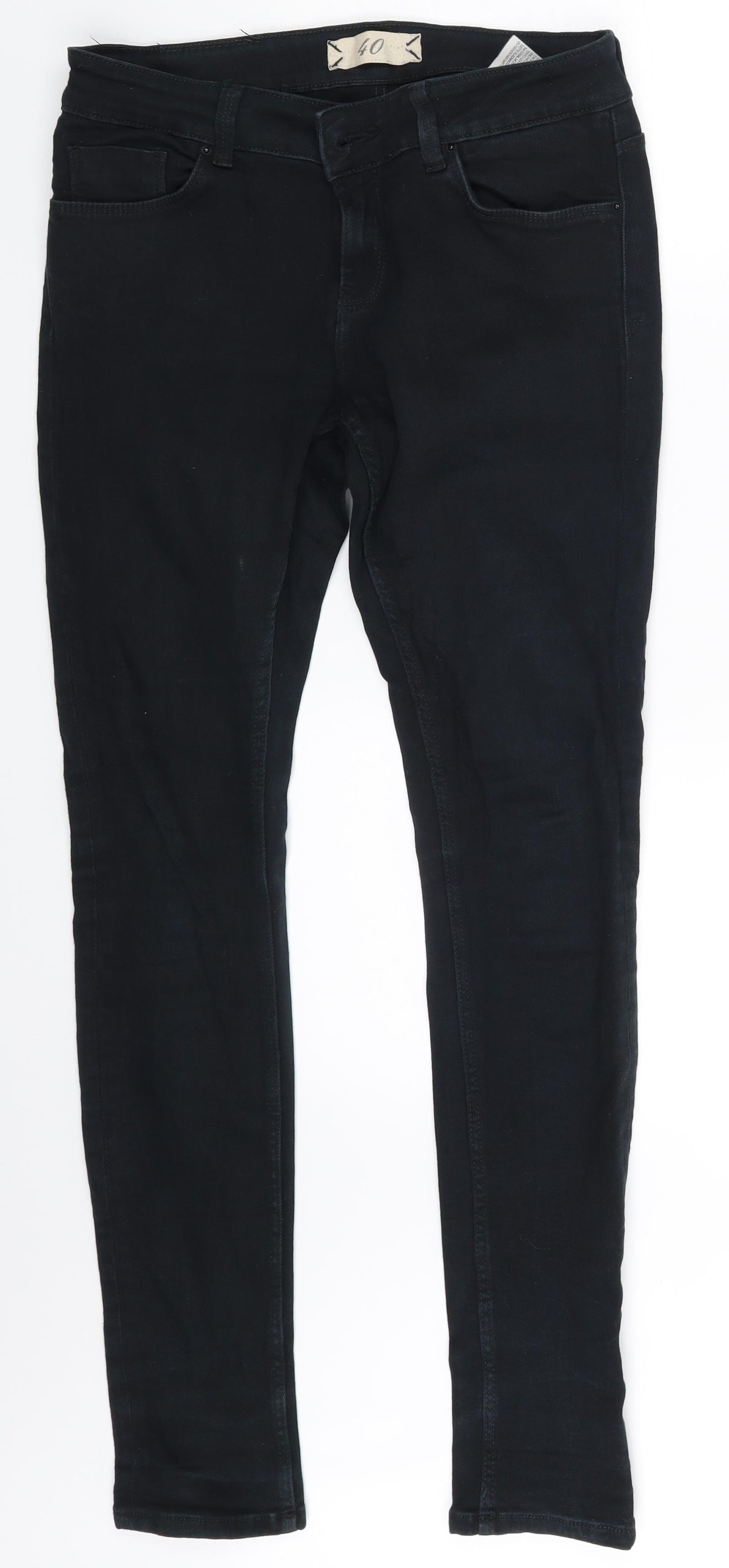 40 Womens Black  Denim Skinny Jeans One Size L29 in