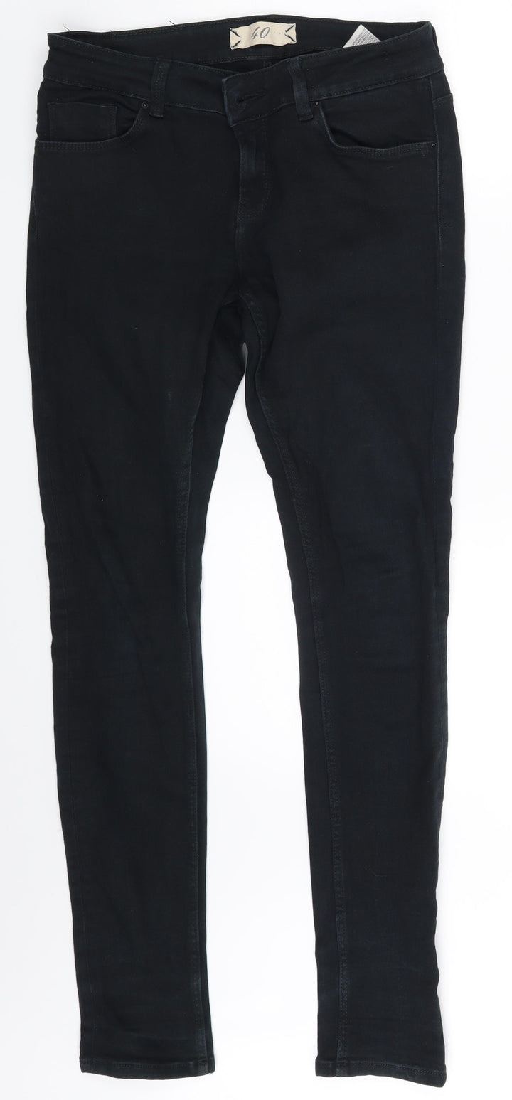 40 Womens Black  Denim Skinny Jeans One Size L29 in