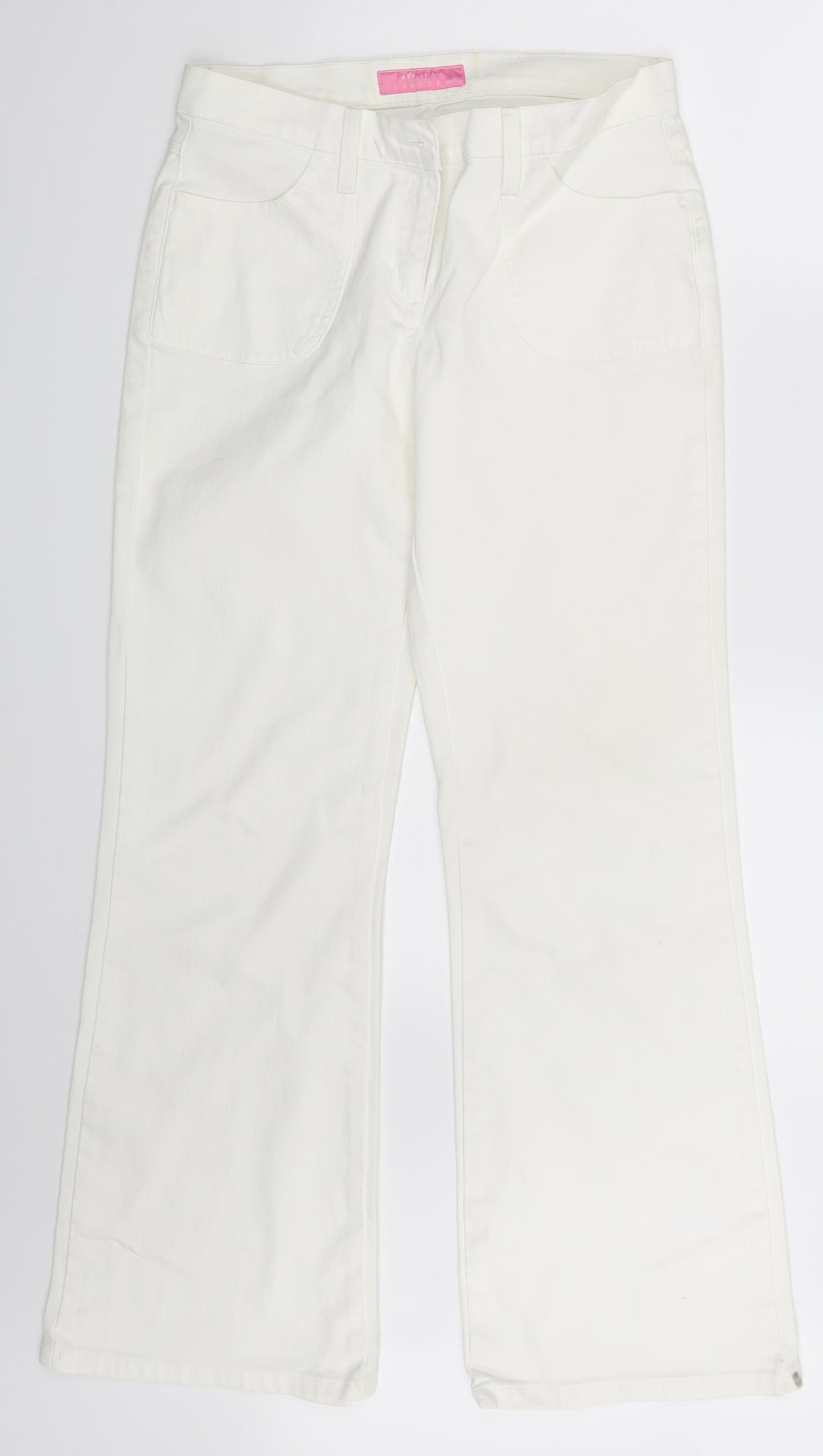 Per Una Womens Ivory  Denim Bootcut Jeans Size 10 L29 in