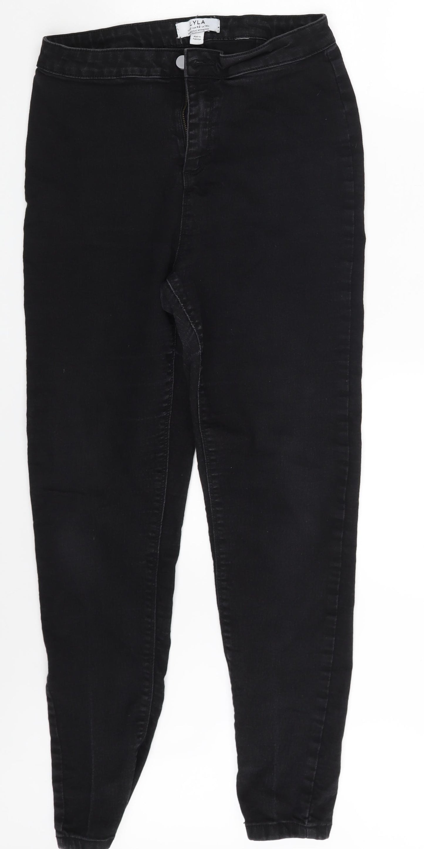 LYLA Womens Black  Denim Skinny Jeans Size 14 L27 in