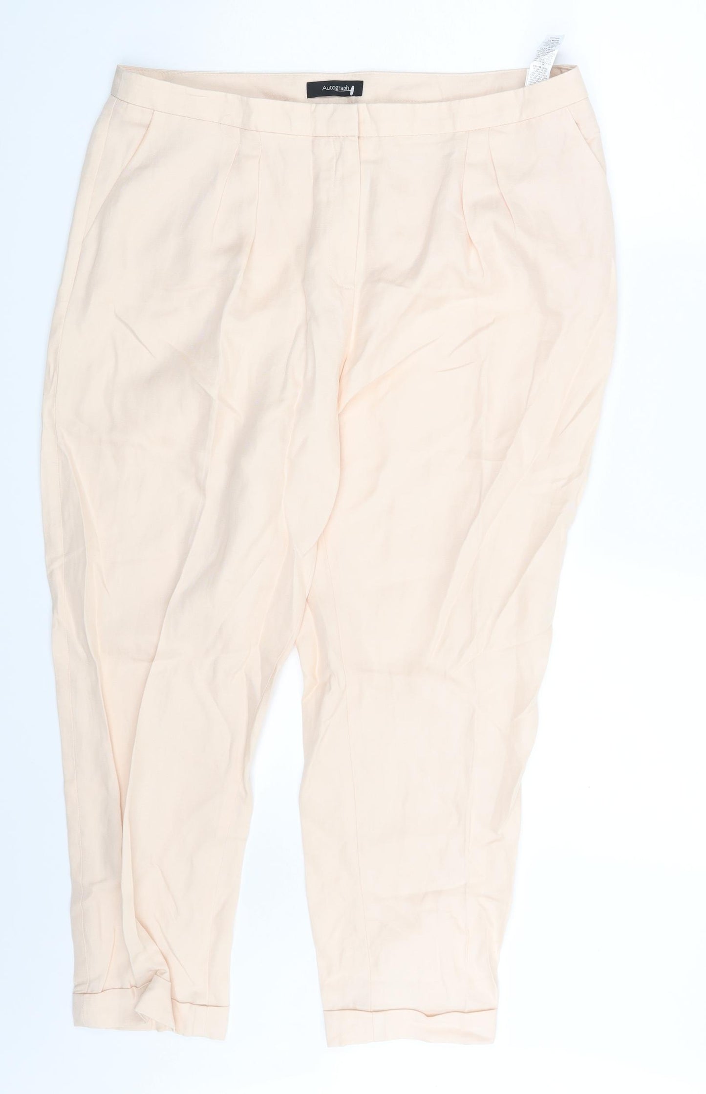 Autograph Womens Pink   Cropped Trousers Size 16 L24 in
