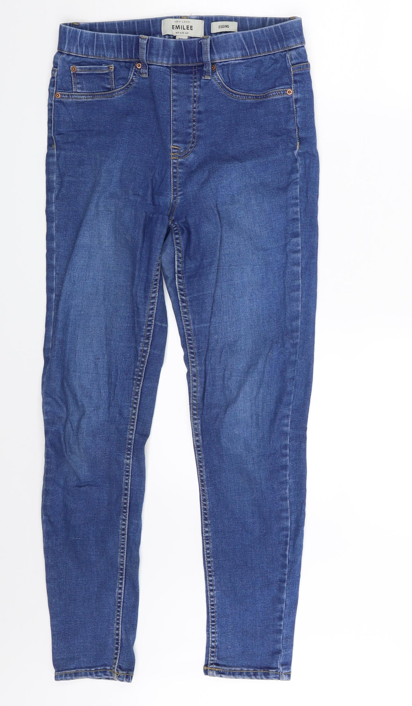 New Look Womens Blue  Denim Jegging Leggings Size 8 L24 in