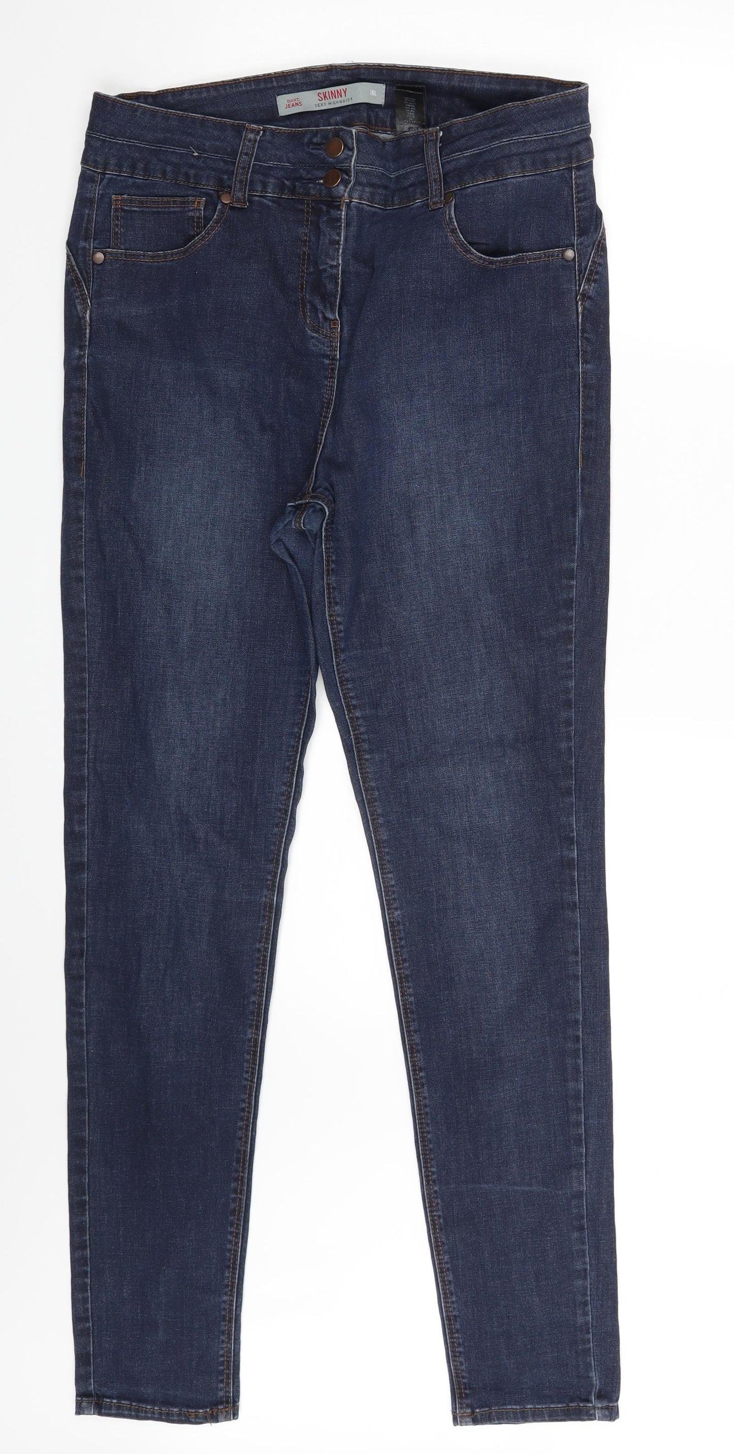 NEXT Womens Blue  Denim Skinny Jeans Size 16 L30 in