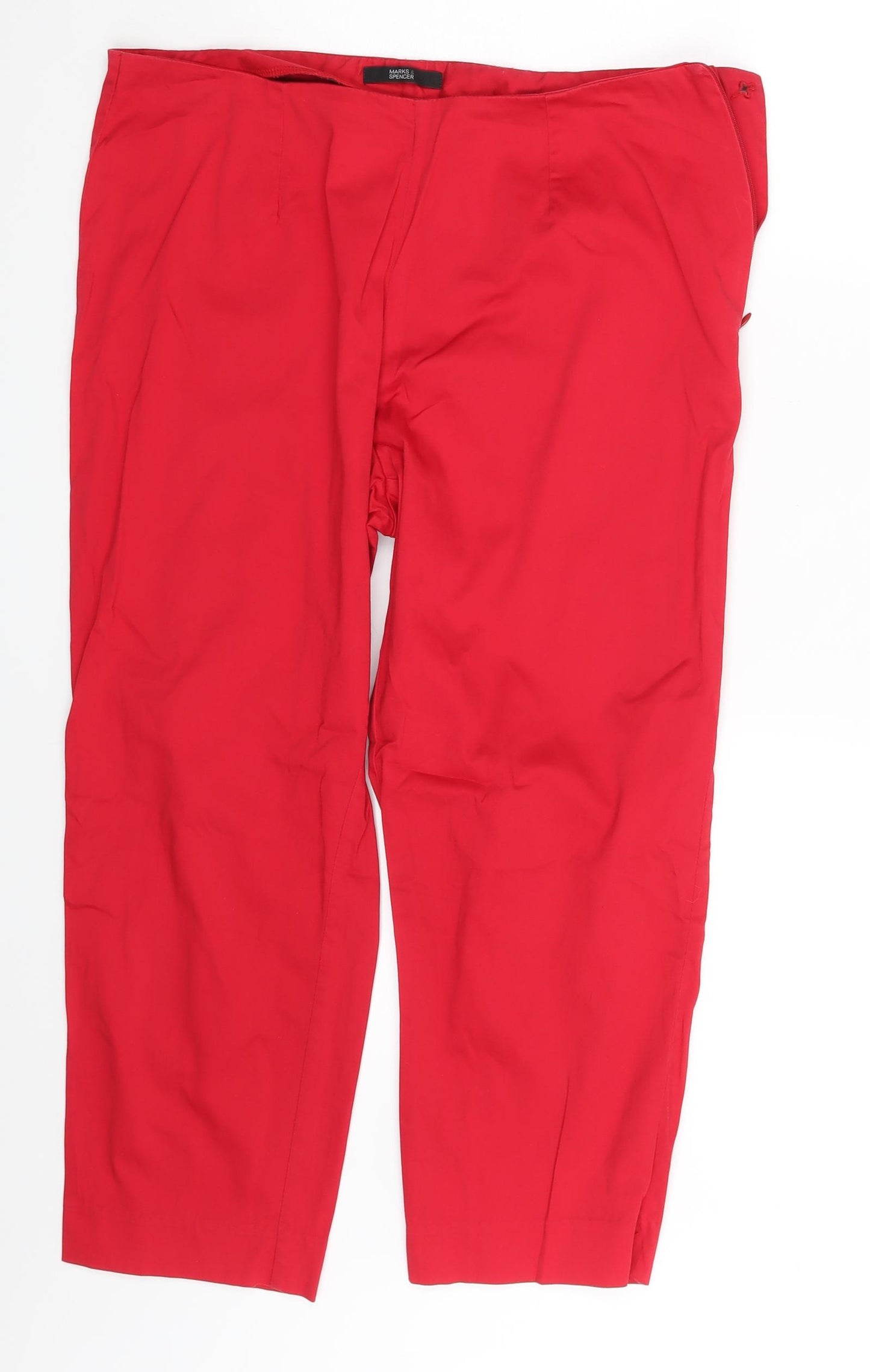 M&S Womens Red  Denim Capri Leggings Size 14 L21 in