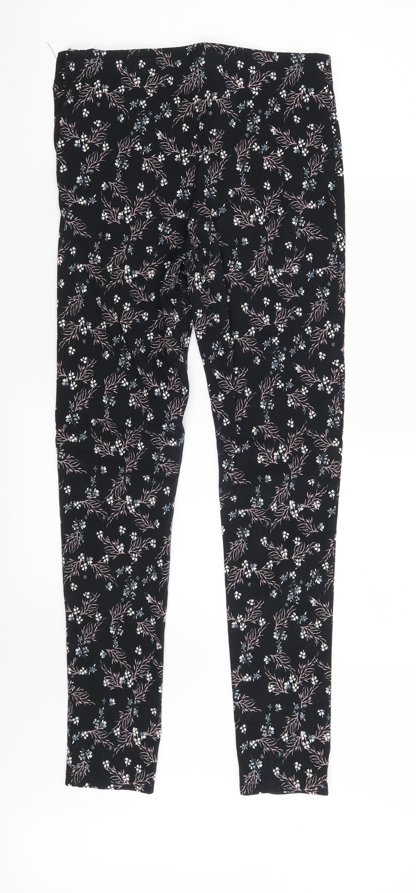 Atmosphere Womens Black Floral  Jegging Leggings Size 10 L26 in