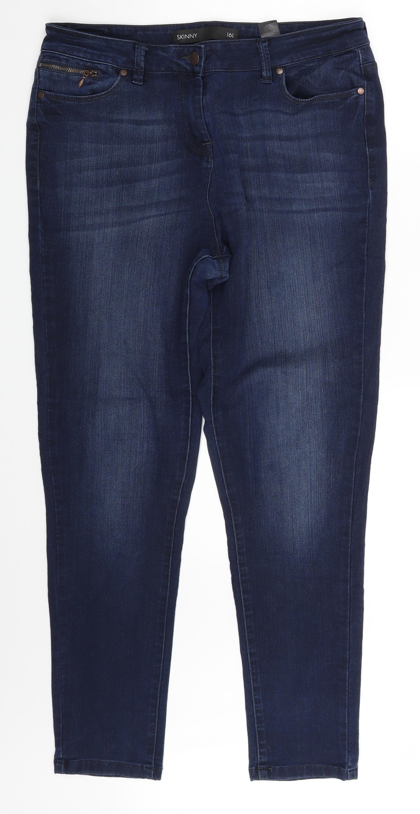 NEXT Womens Blue  Denim Skinny Jeans Size 16 L28 in