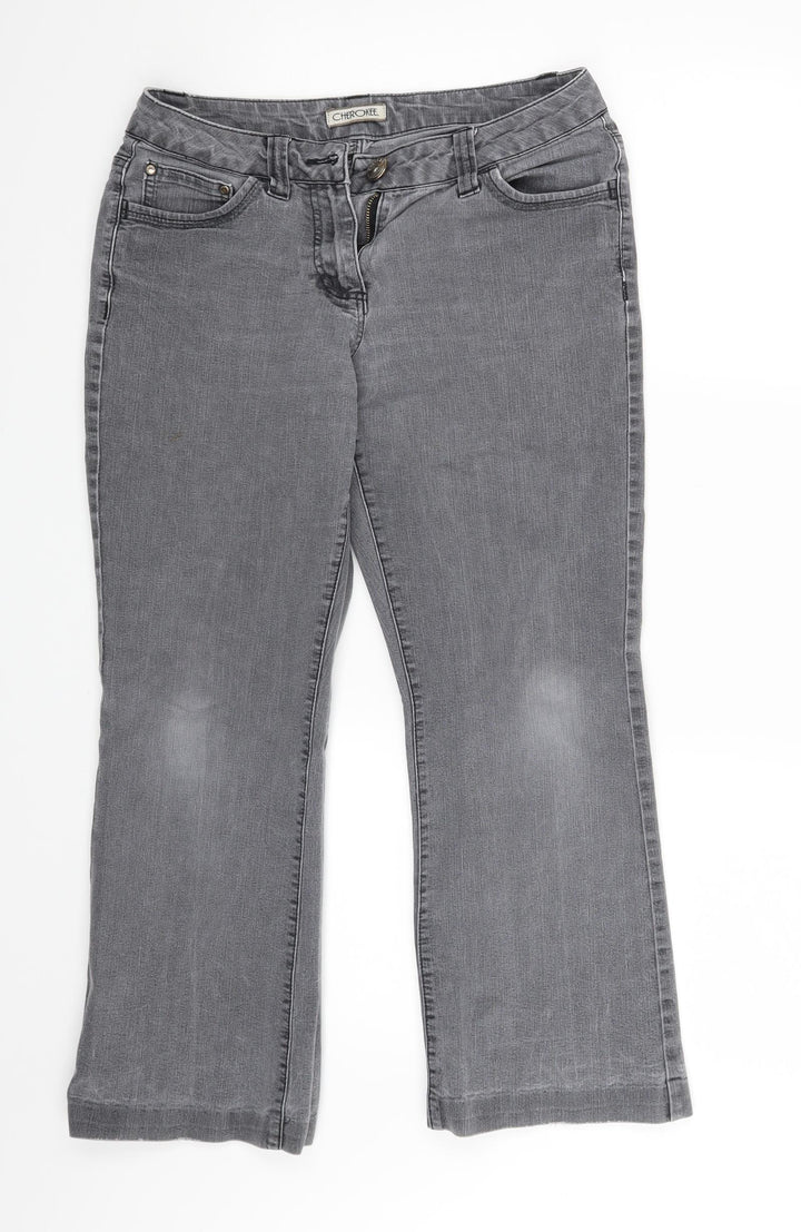 Cherokee Womens Grey Denim Bootcut Jeans Size 8 L23 in