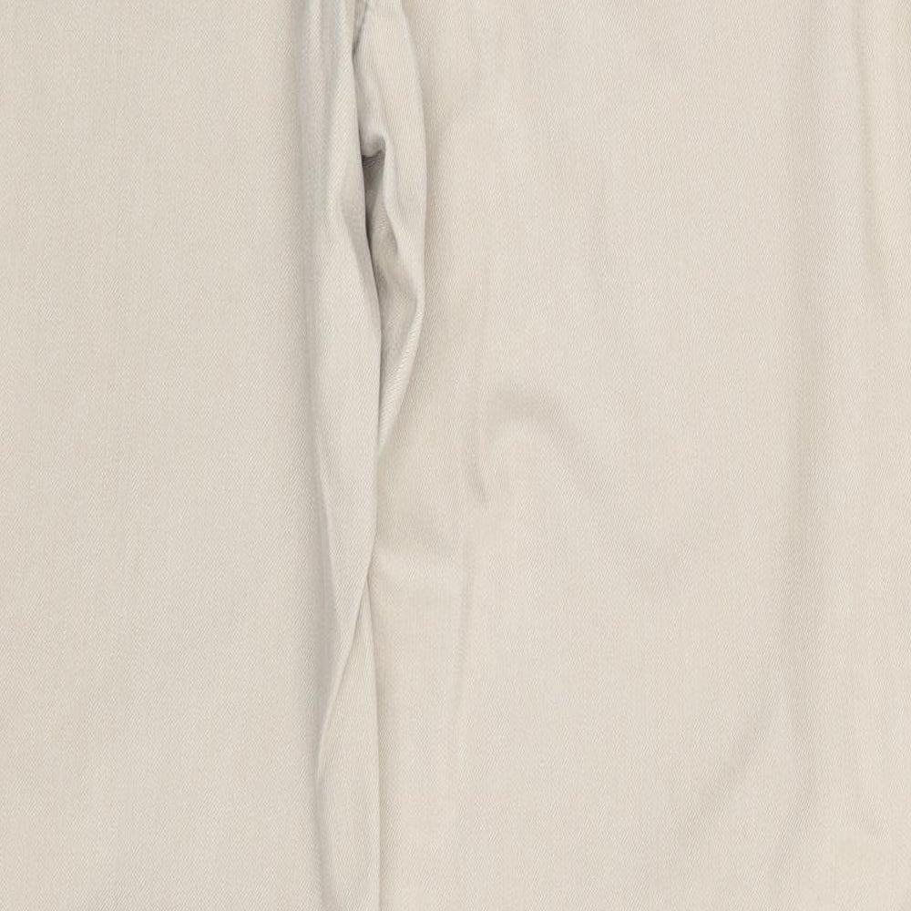 George Womens Beige  Denim Wide-Leg Jeans Size 14 L30 in