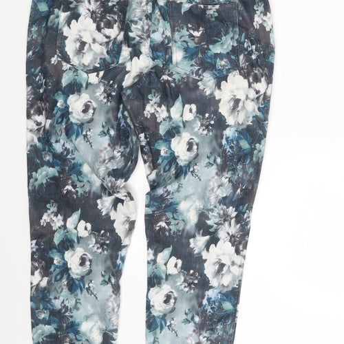 Rut & Circle Womens Multicoloured Floral  Capri Trousers Size 10 L24 in