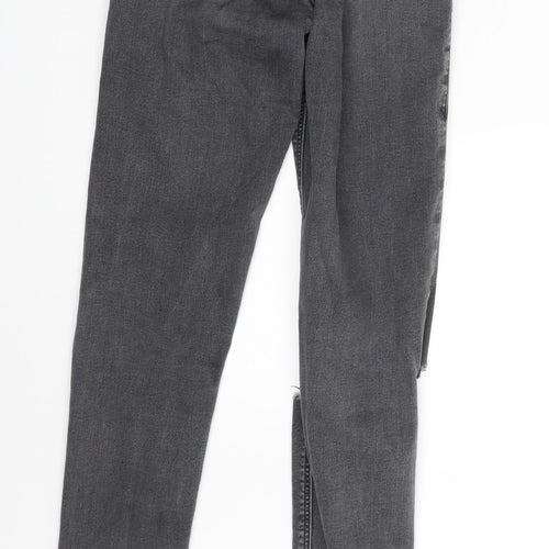 Topshop Womens Grey  Denim Skinny Jeans One Size L34 in