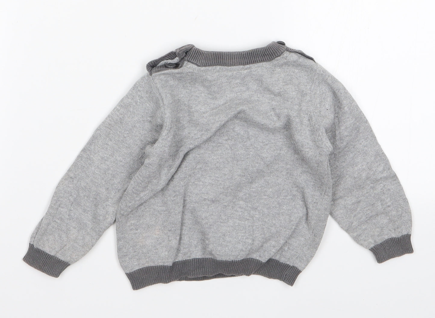 Nutmeg Boys Grey  Knit Pullover Jumper Size 9-12 Months