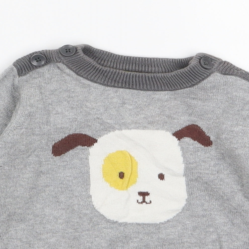 Nutmeg Boys Grey  Knit Pullover Jumper Size 9-12 Months