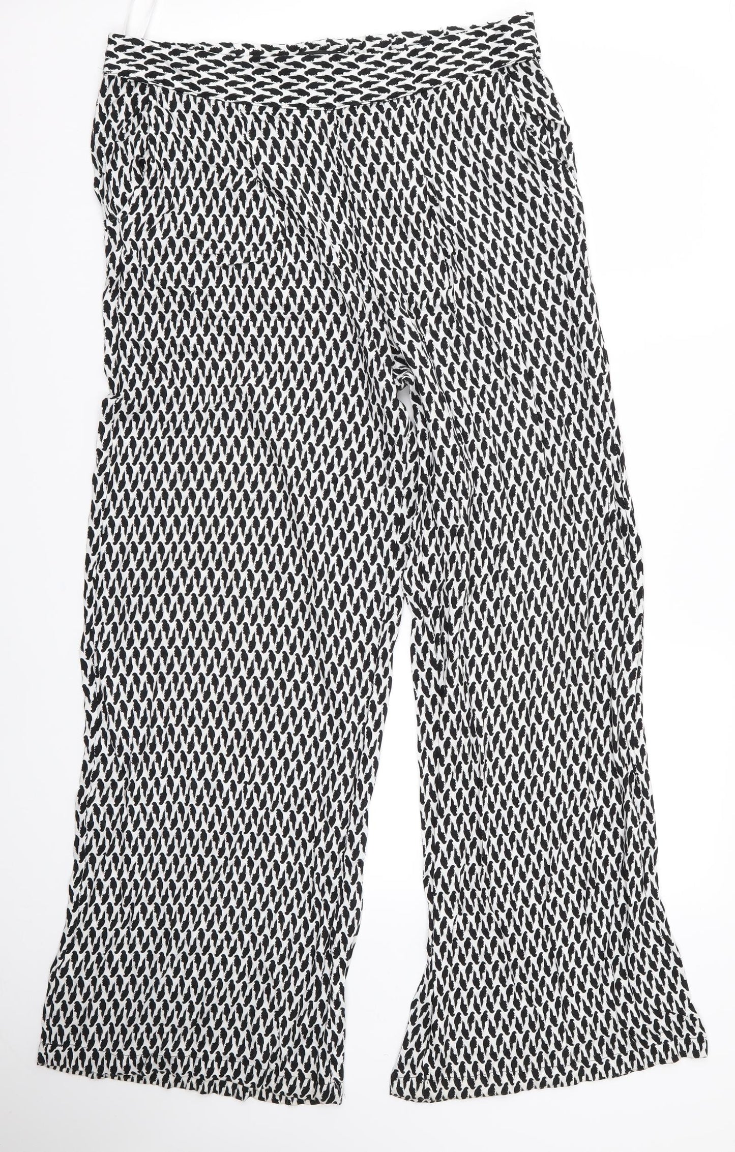 George Womens Black Animal Print  Trousers  Size 12 L31 in